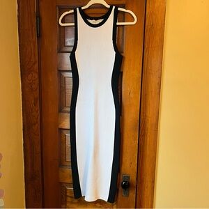 Michael Kors Black and White Midi Dress